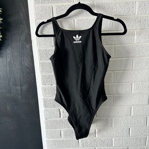 NWT high neck black and white adidas one piece swimsuit, small